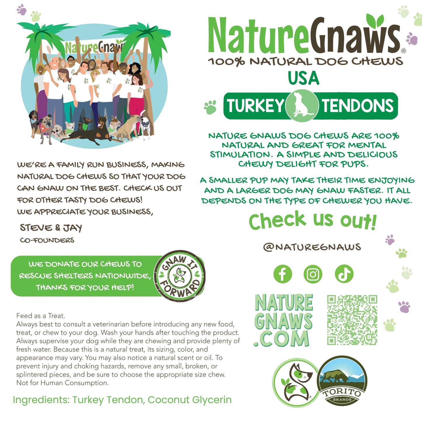 Nature Gnaws USA Turkey Tendons for Dogs (4oz) - Delicious Grain Free Reward Snack for Small, Medium & Large Breeds - Premium Natural Dog Chew Treats