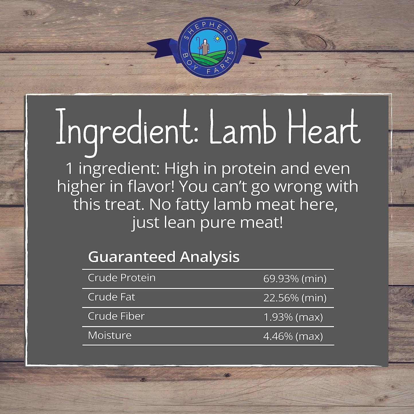 Shepherd Boy Farms Freeze Dried Dog and Cat Treats, Lamb Heart, All Natural Single Ingredient Freeze-Dried Dog Treat & Dog Snacks, Made in USA, High Protein, Essential Nutrition of Raw Dog Food, 8oz