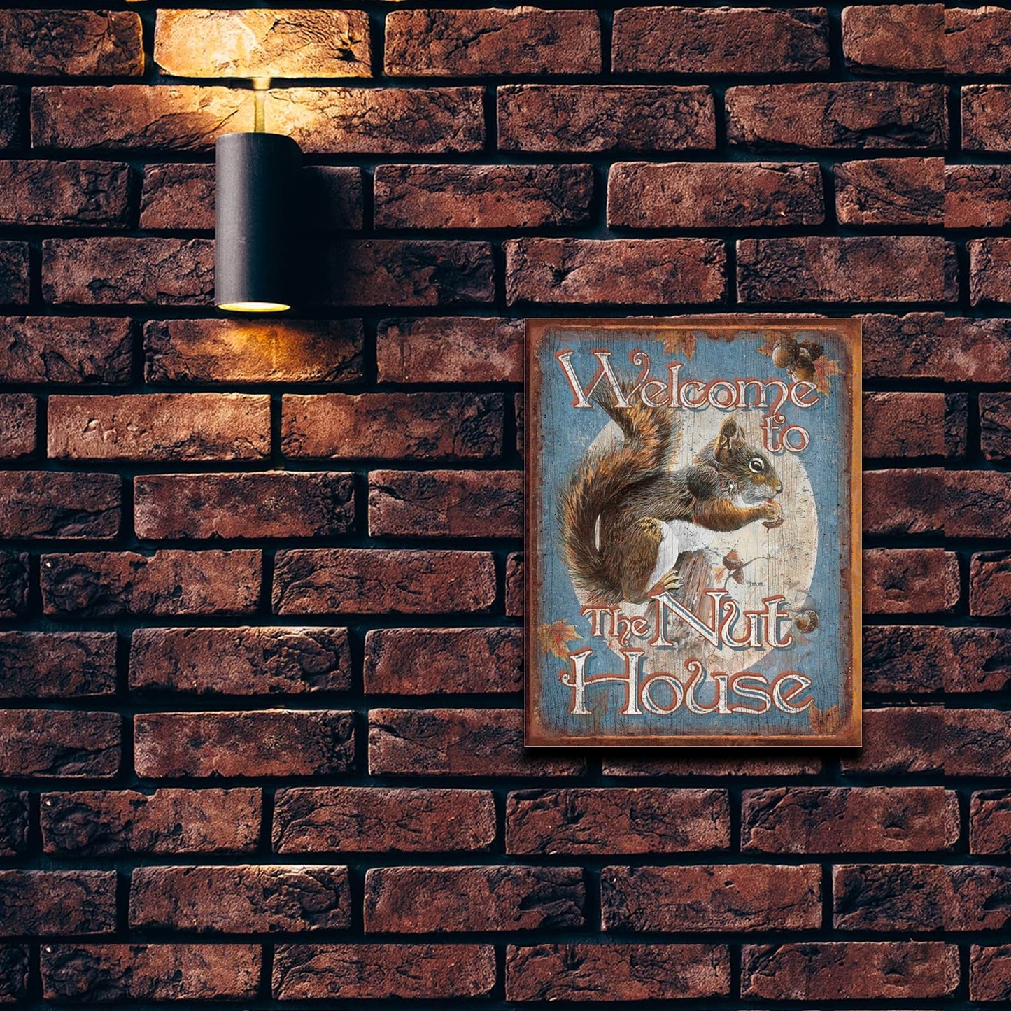 Desperate Enterprises Welcome to The Nut House Tin Sign - Nostalgic Vintage Metal Wall Decor - Made in USA