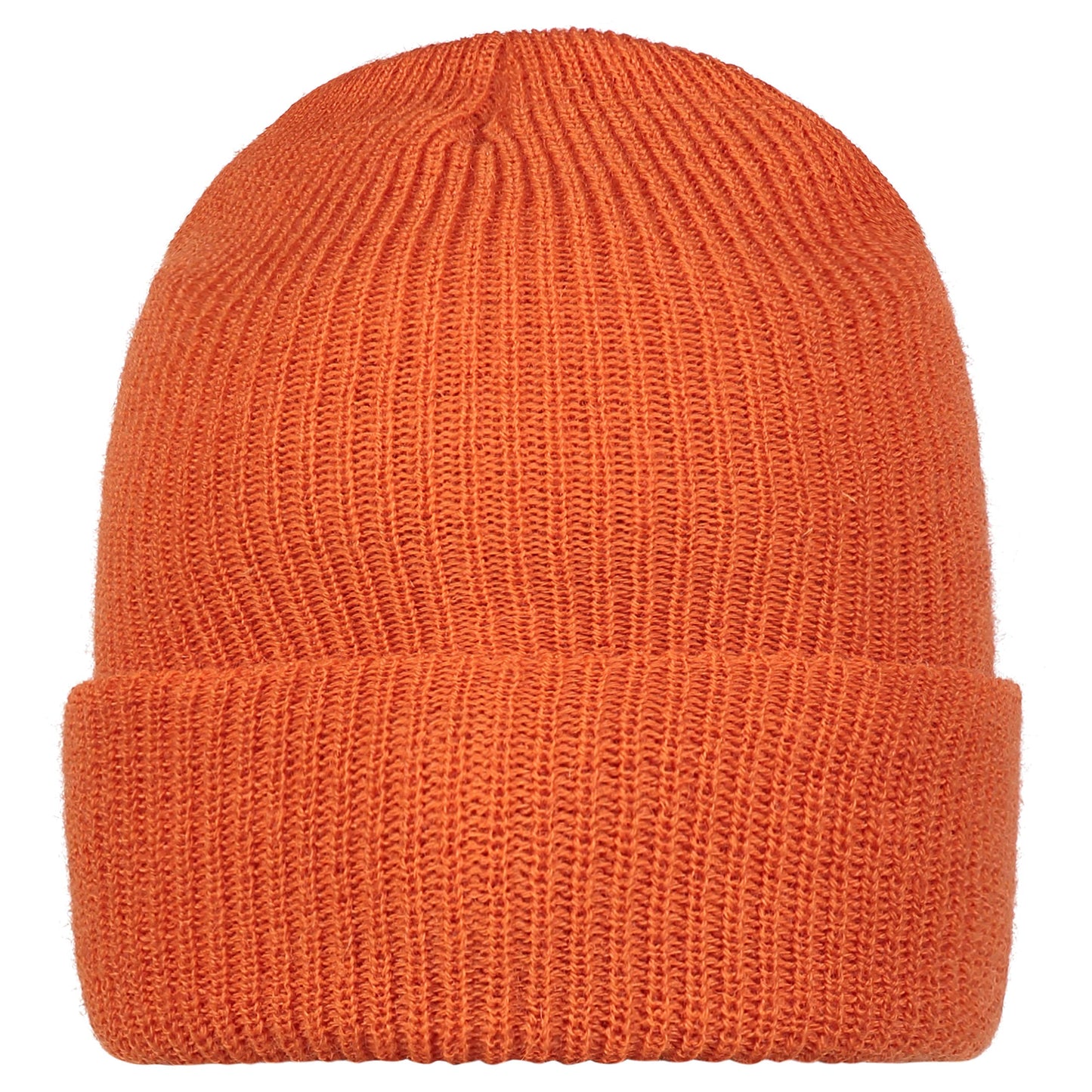 Warm Winter Watch Cap 100% Wool Beanie Made in USA to Military Specifications Orange
