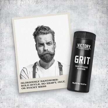 Victory Barber & Brand Grit Styling Powder for Men Men’s Hair Products Made in the USA | Composite Clay Styling Powder | 0.35 oz