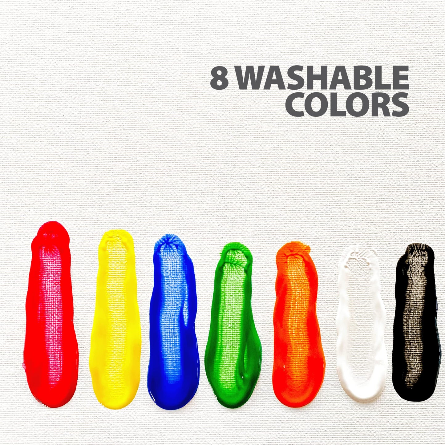 milo Kid's Washable Finger Paint Set of 8 Colors | 8 oz Bottles | Safe and Non-Toxic | Made in the USA | Art & Craft Paints for Kids, Toddlers, Pre School Supplies Painting Set for Children | Easy Pour and Squeeze Bottles