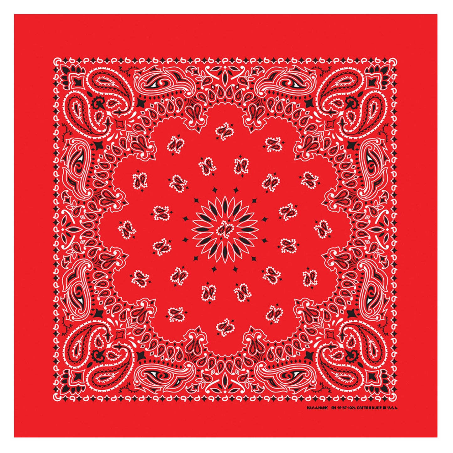 B53 100% Cotton Bandanas Made in the USA - Stylish Headband, Handkerchief, Scarf - 21 inch x 21 inch (Red, Navy, Black (6-pack))