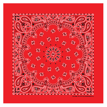 B53 100% Cotton Bandanas Made in the USA - Stylish Headband, Handkerchief, Scarf - 21 inch x 21 inch (Red, Navy, Black (6-pack))