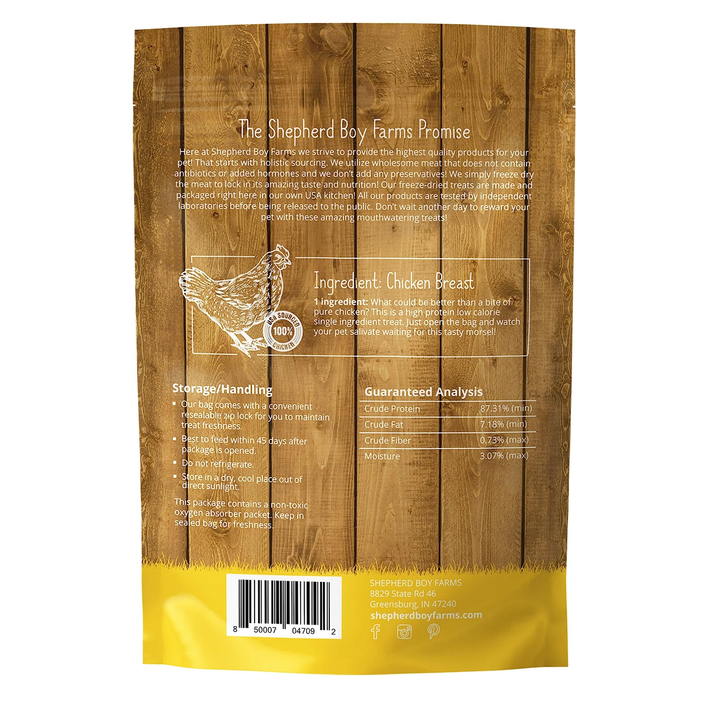 Shepherd Boy Farms Freeze Dried Dog and Cat Treats, Chicken Breast, All Natural Freeze-Dried Dog Treat & Snacks, Made in USA, High in Protein, Nutrition of Raw Food, Single Ingredient