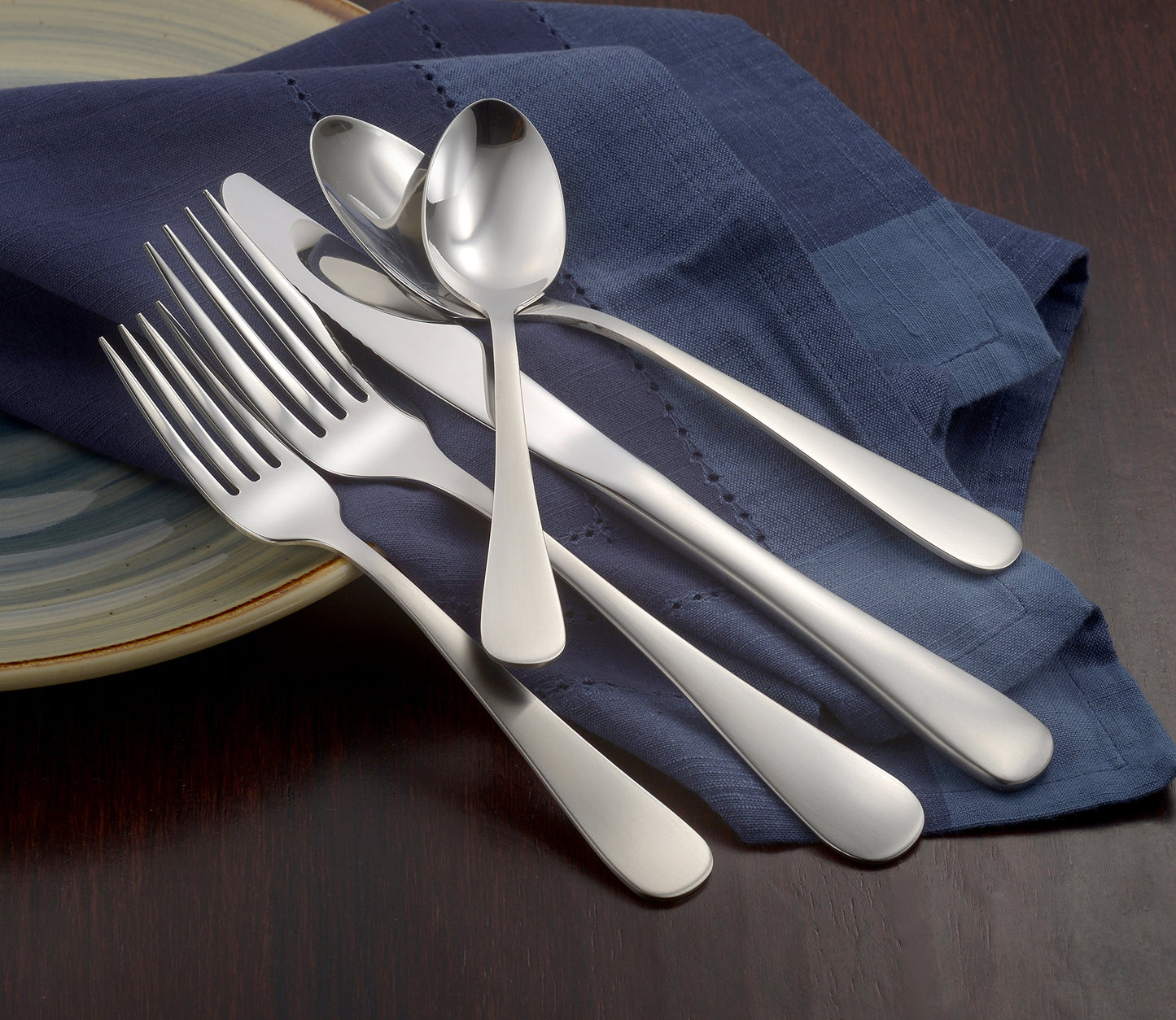 Liberty Tabletop Satin Annapolis 65 Piece Flatware Set for 12 Made in USA