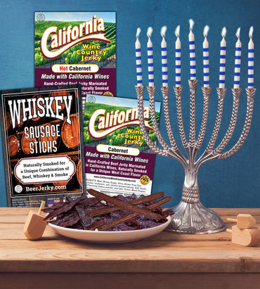 WhiskeyJerky.com, Beef Jerky and Sausage Sticks Marinated in Whiskey, Variety 3-Packs, Jerky Gifts for men (Orig & Habanero Whiskey Jerky/Beer Sausage)