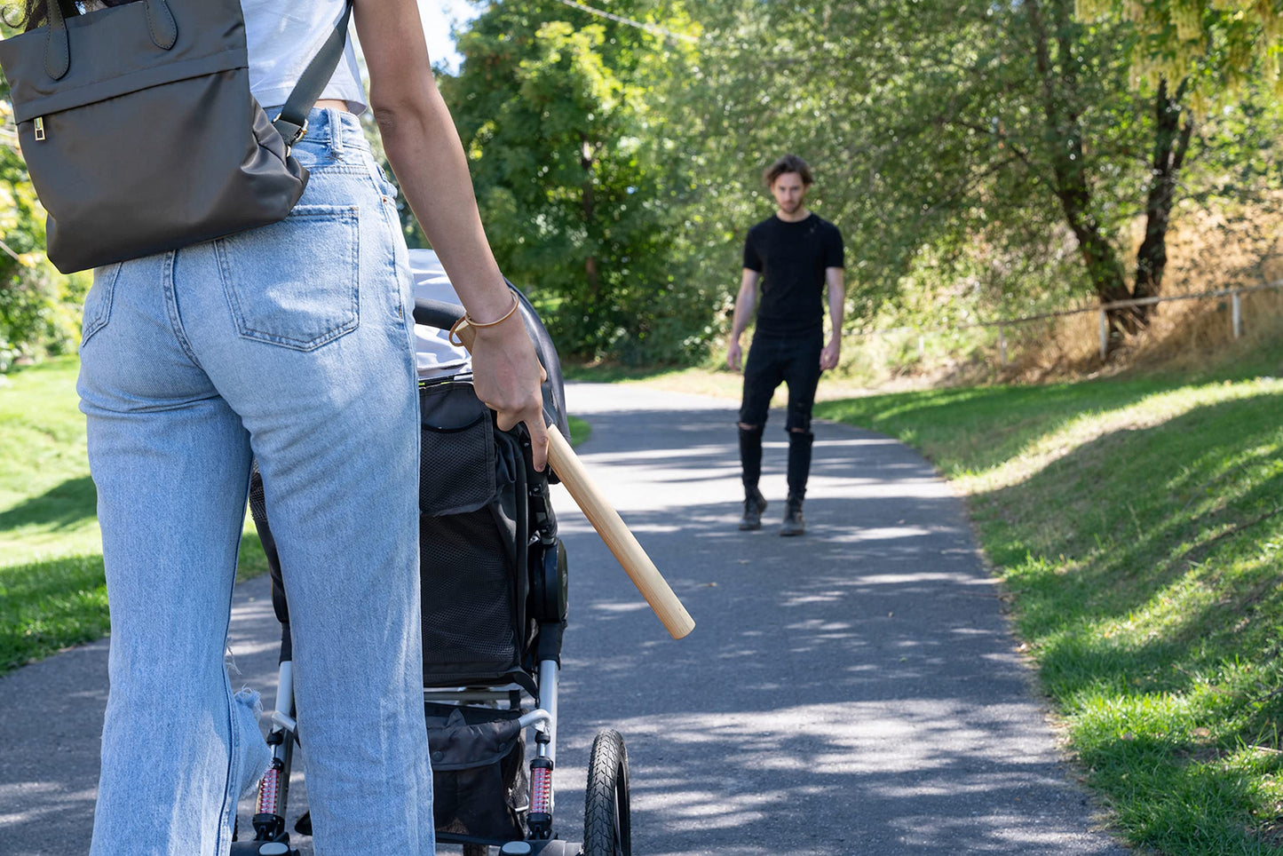 Big Rig Defense: Hickory Stick Tire Thumper - Made in USA - Fish Bat Tire Knocker - Truckers Tool for Checking Tire Pressure - Weighted Wood Stick with Extra Grip