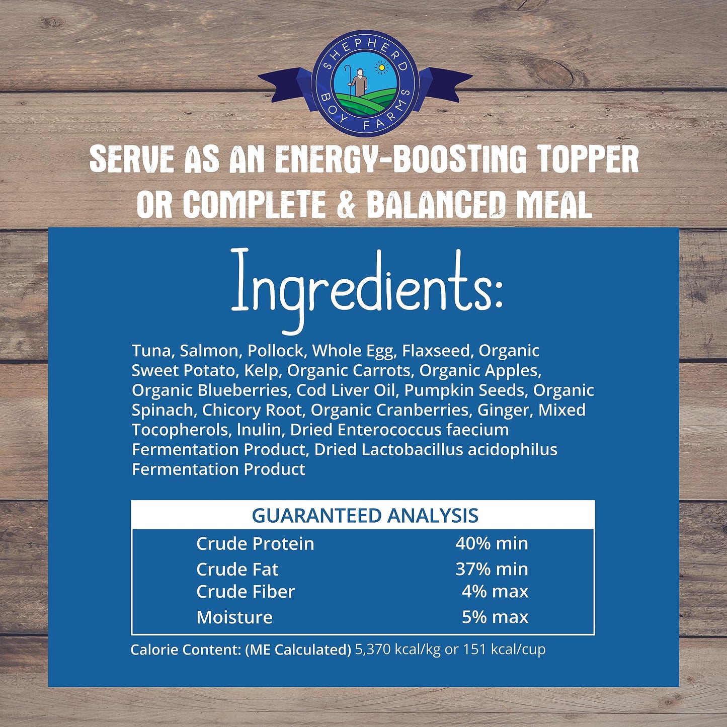 Shepherd Boy Farms Freeze Dried Raw Dog Food (Fish Medley Recipe), All Natural Food, 14 oz Bag, Freeze-Dried Dog Food, Made in USA with Organic Produce, High in Protein, Food Topper or Complete Meal