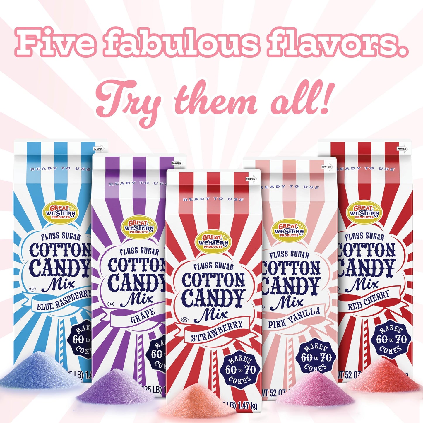 Premium America Pink Vanilla Cotton Candy Floss Sugar Carnival-Style Fluffy Fun, Pre-Mixed & Ready to Use for Parties, Events & Festivals 3.25 lb Cartons Case of 3