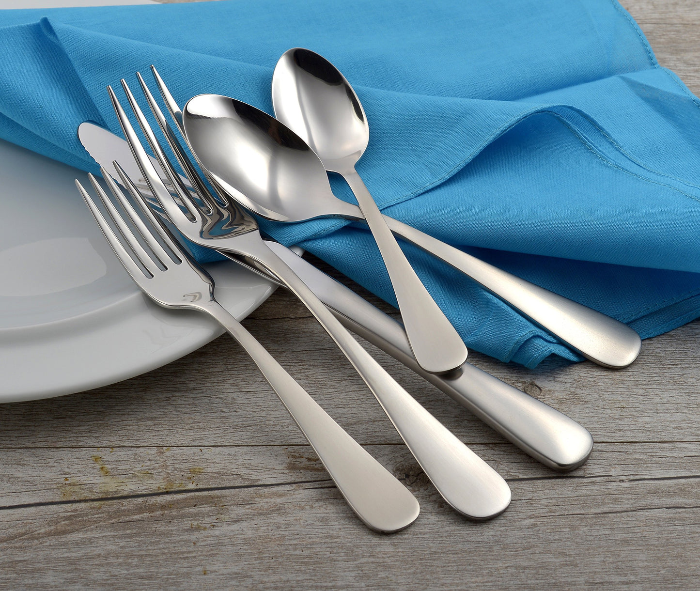 Liberty Tabletop Satin Annapolis 65 Piece Flatware Set for 12 Made in USA