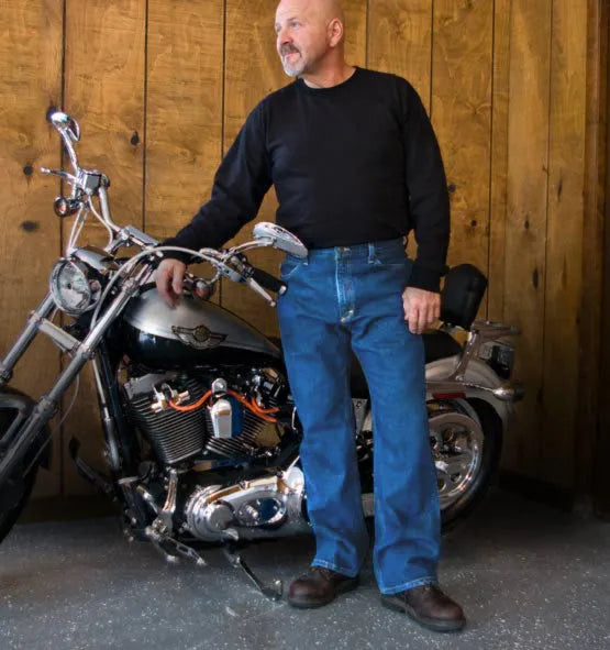 AA701L - Men's Boot Cut Jean with Gusset - Medium Stonewash - Made in USA All American Clothing Co.