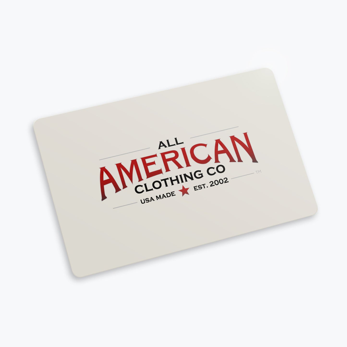 All American Clothing Co - E-Gift Card