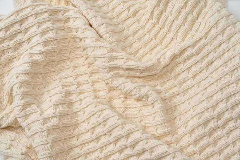Closeup Knitted Baby Blanket 100% Cotton Made in USA