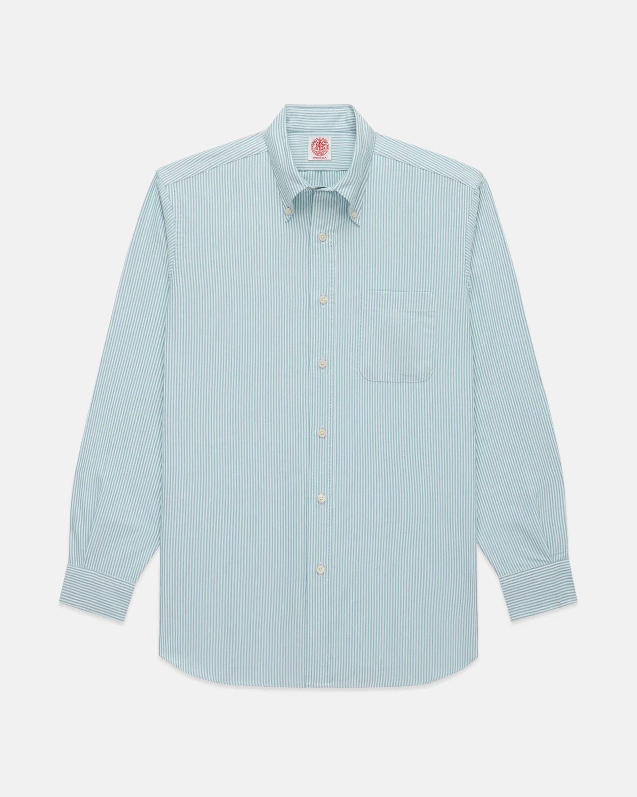 Made-in-USA Green University Stripe Oxford Cloth Shirt - Classic Fit