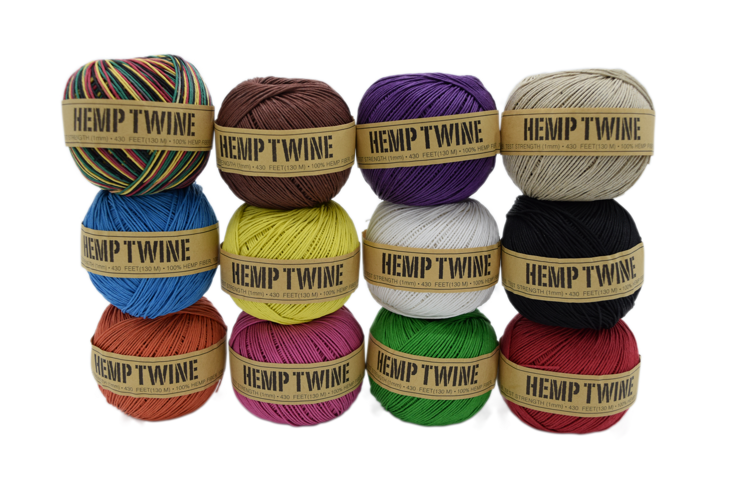Hemp Twine, Cord Rope assorted sizes and colors and beeswax waxed