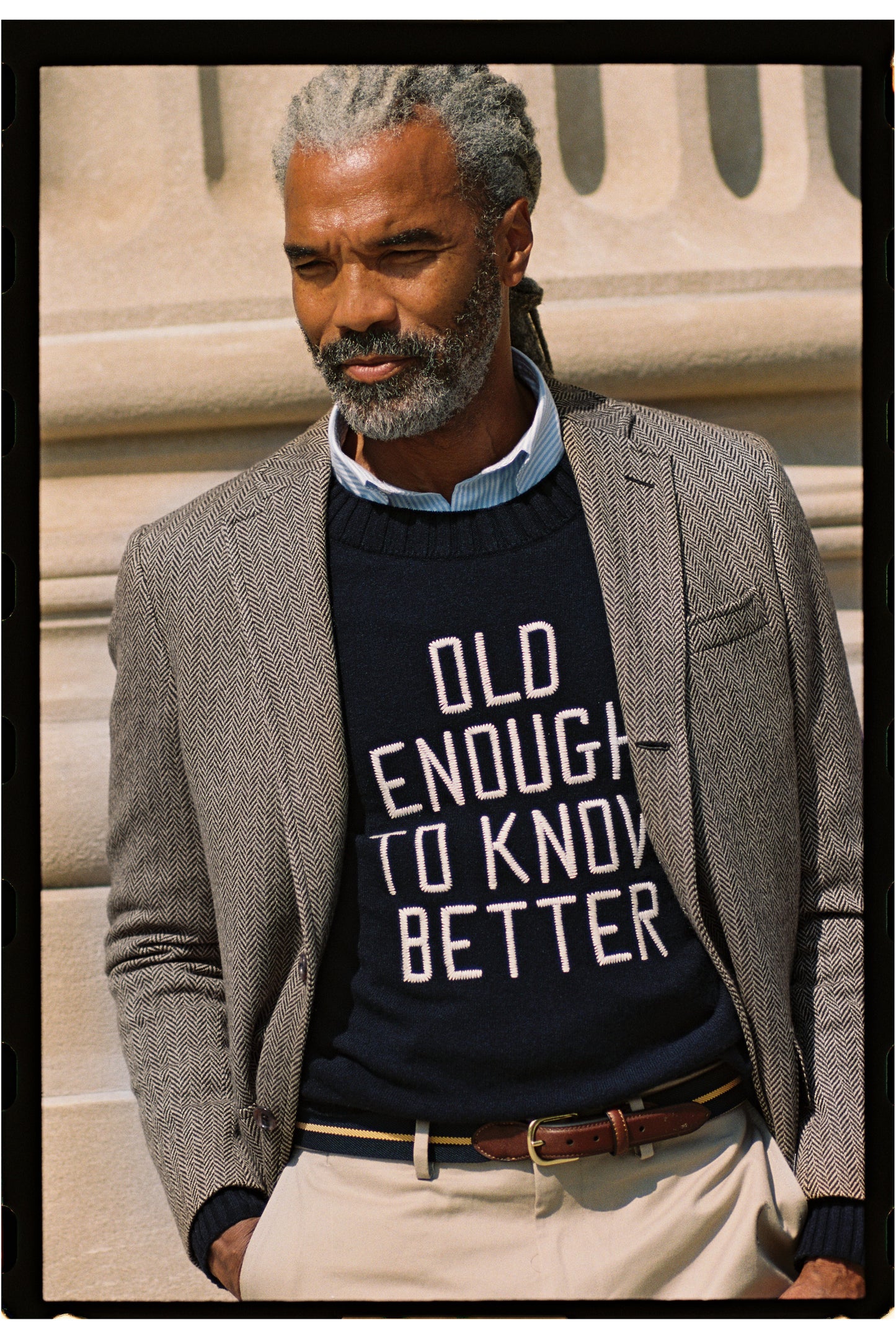 Made-in-USA Black & Cream Herringbone Lambswool Sport Coat - Custom Make