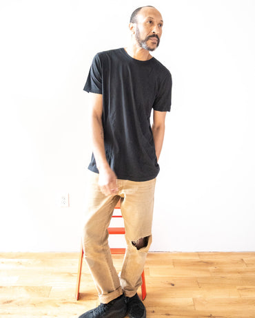 Lightweight Ringspun Short Sleeve Tee - Black - grown&sewn