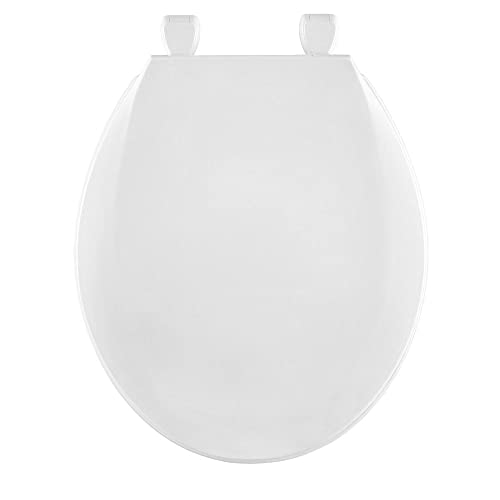 Centoco Toilet Seat Round, Closed Front with Cover, Residential, Plastic, Made in the USA, DSAZAM1200-001, White