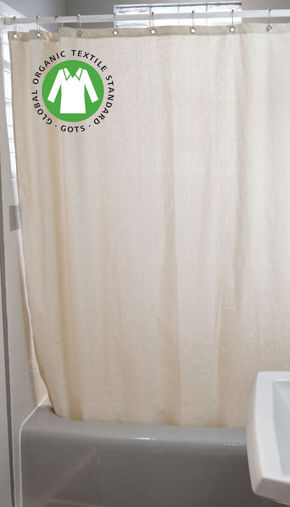 Organic Cotton Shower Curtain – Bath, Tub + Stall Sizes