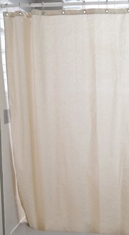 Cotton Shower Curtain – White or Natural, Bath, Tub + Stall Sizes