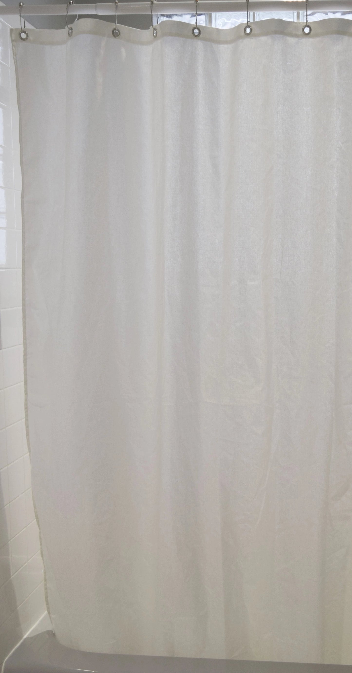 Cotton Shower Curtain – White or Natural, Bath, Tub + Stall Sizes