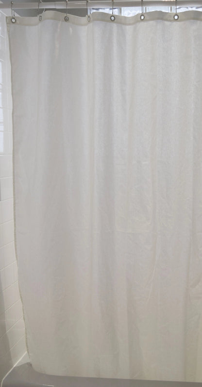 Cotton Shower Curtain – White or Natural, Bath, Tub + Stall Sizes