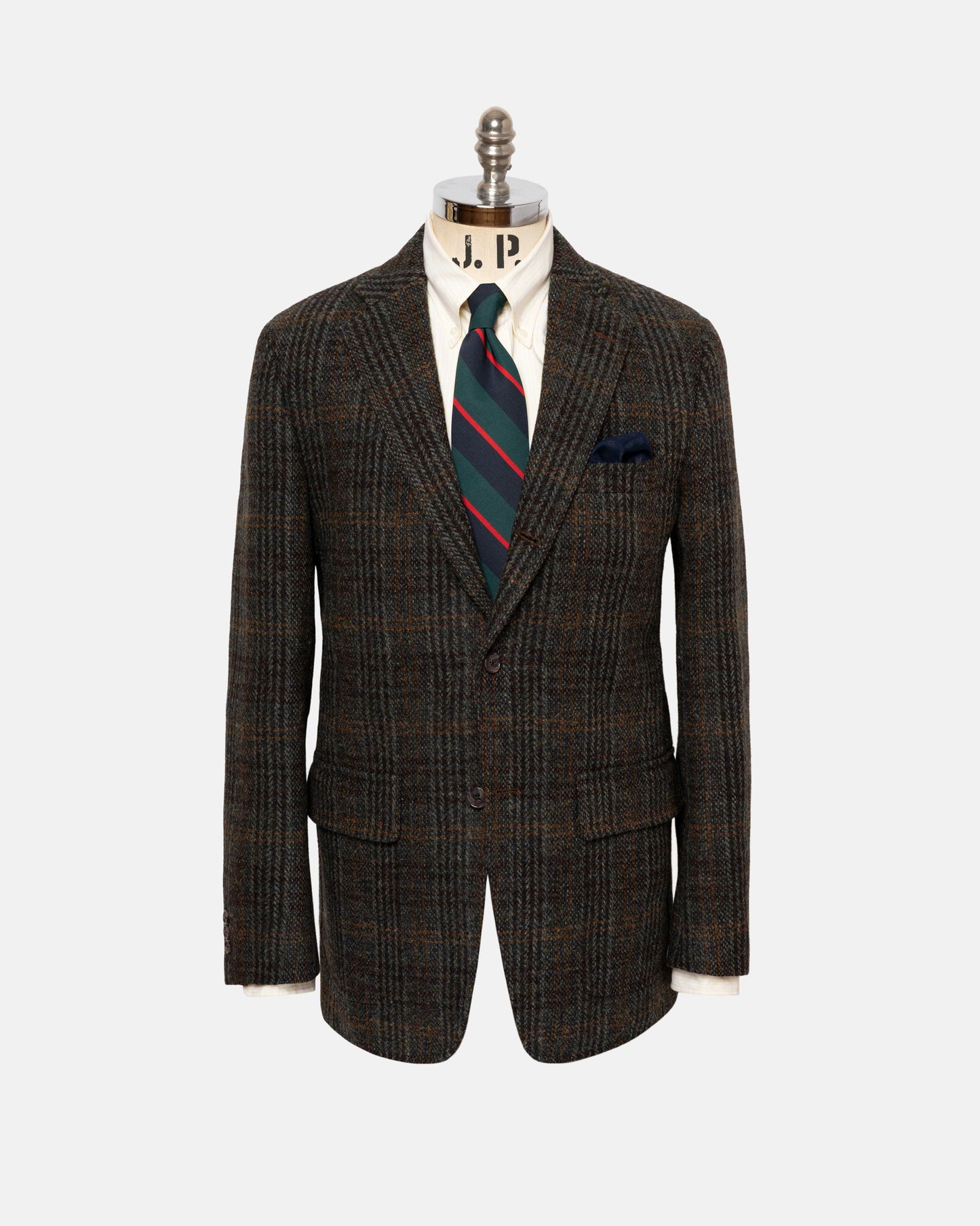 Made-in-USA Olive Plaid Harris Tweed Sport Coat - Custom Make