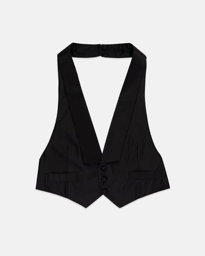 Made-in-USA Black Grosgrain Formal Vest