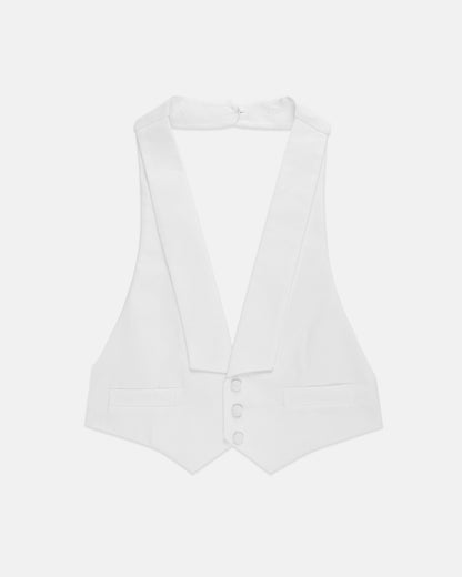Made-in-USA White Pique Formal Vest
