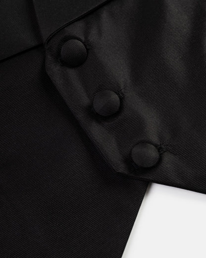Made-in-USA Black Grosgrain Formal Vest