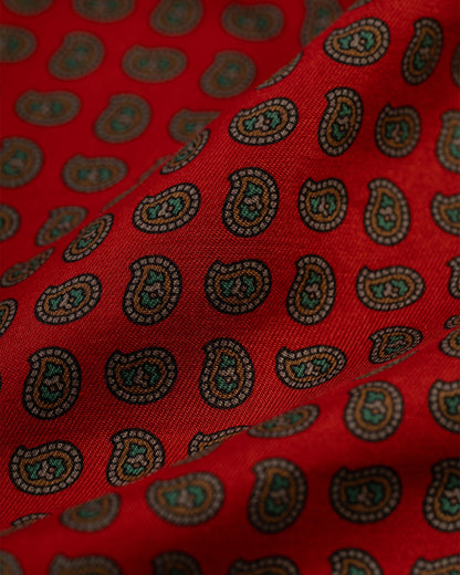 Made-in-USA Red Pine Silk Pocket Square