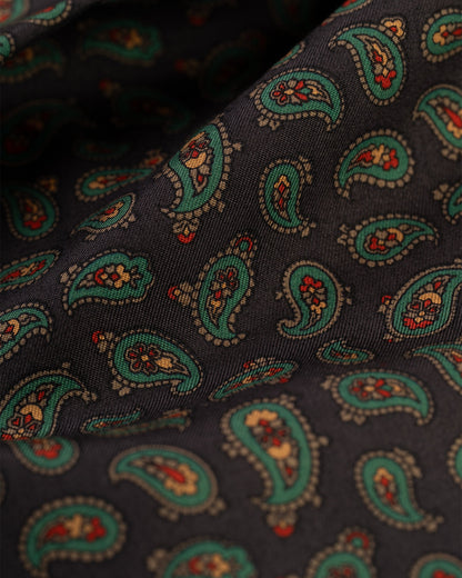 Made-in-USA Navy Pine Silk Pocket Square