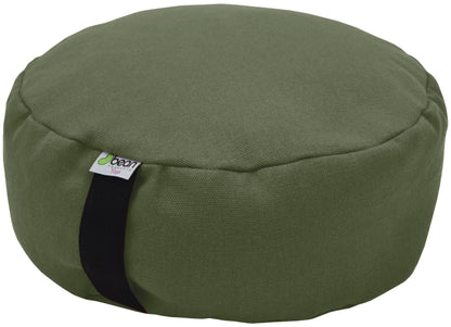 100% hemp zafu meditation cushion hemp fabric and hemp fill cactus green round made in usa