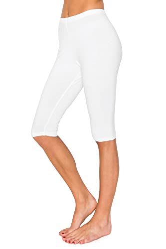 Leggings Depot Cotton Spandex Knee Length Leggings for Women, Made in USA