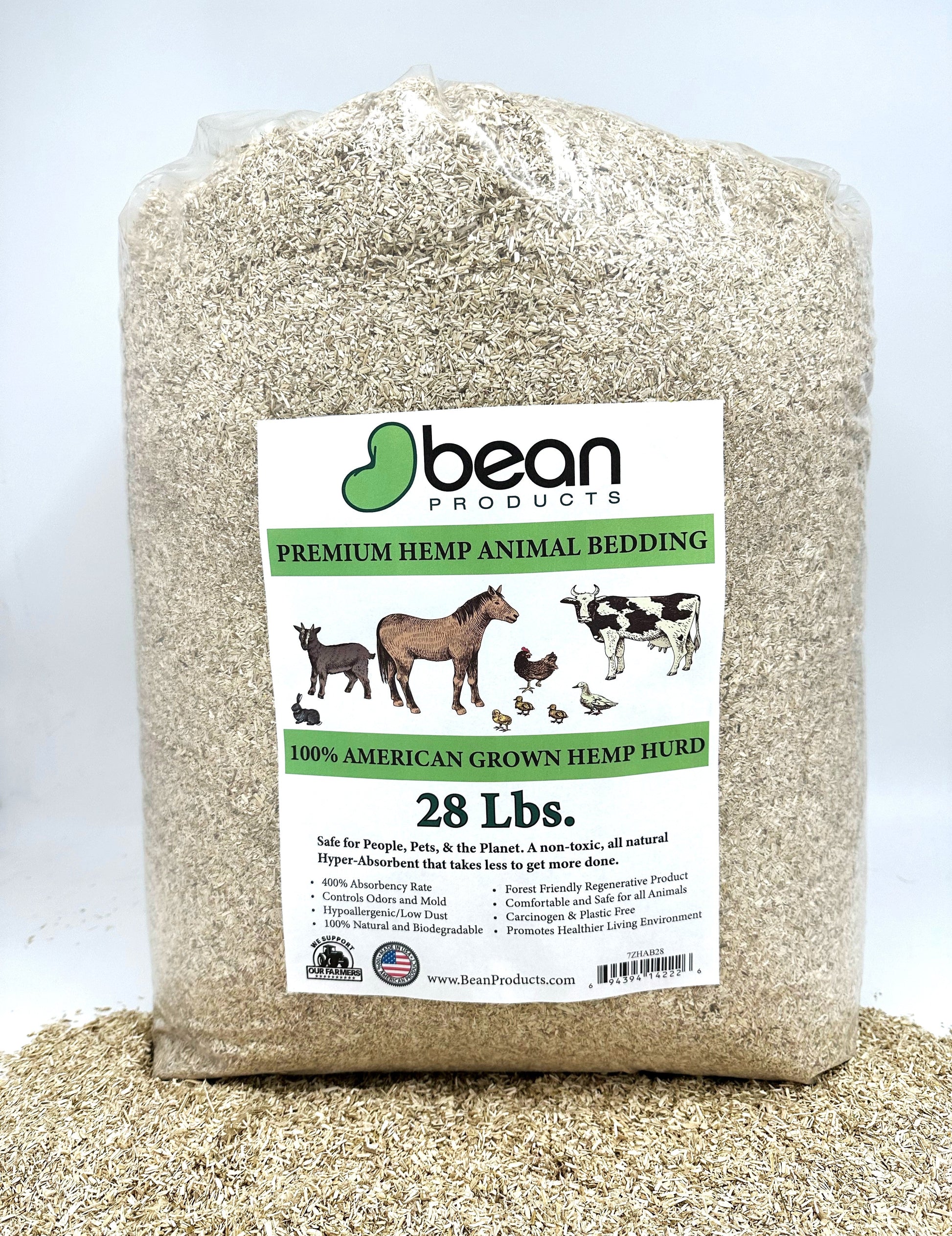 hemp hurd animal bedding 28 pounds chicken coop kitty litter horse stall rabbit hamster litter