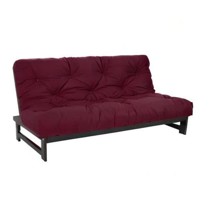 Mozaic Full Size 8-inch Cotton Twill Gel Memory Foam Futon Mattress, Burgundy