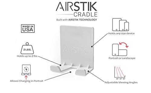 AIRSTIK Cradle Glass Mount Phone Holder Reusable TikTok Facetime Compatible with iPhone iPad Cell Phone for Bathroom Kitchen Shower Dorm Office Made in USA Glass, Mirrors, Windows