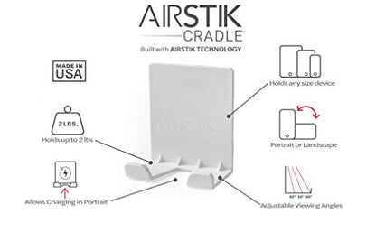 AIRSTIK Cradle Glass Mount Phone Holder Reusable TikTok Facetime Compatible with iPhone iPad Cell Phone for Bathroom Kitchen Shower Dorm Office Made in USA Glass, Mirrors, Windows