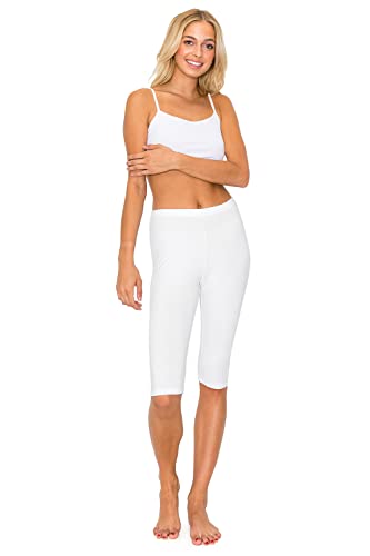 Leggings Depot Cotton Spandex Knee Length Leggings for Women, Made in USA
