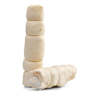 Pawfetto Premium Peanut Butter Flavored Beef Cheek Maxi Rolls for Dogs, No Hide Chews Long Lasting Extra Thick Treats Bones, Collagen Rawhide Alternative 11”-12” (Pack of 5)