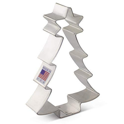 Christmas Tree with Star Cookie Cutter, 4.5" Made in USA by Ann Clark