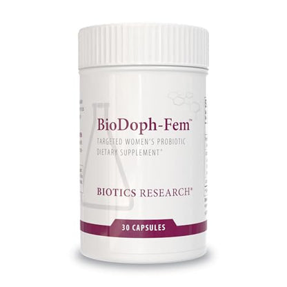 BioDoph-Fem™ Women’s Daily Probiotic for Vaginal and Gut Health, Highly Researched Proprietary Strains, Astarte™, CLEPIUS™, Shelf-Stable, 30 Capsules