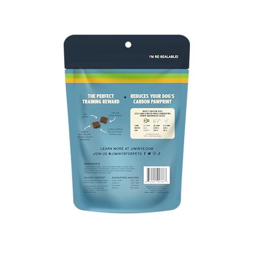 Jiminy's Chewy Training Treats for Dogs, Low Calorie, Hypoallergenic Insect Protein, Made in USA
