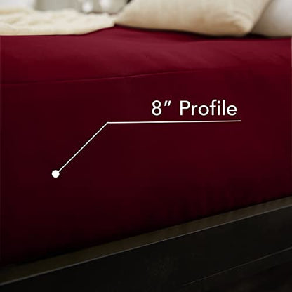 Mozaic Full Size 8-inch Cotton Twill Gel Memory Foam Futon Mattress, Burgundy
