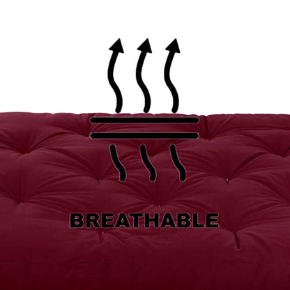 Mozaic Full Size 8-inch Cotton Twill Gel Memory Foam Futon Mattress, Burgundy