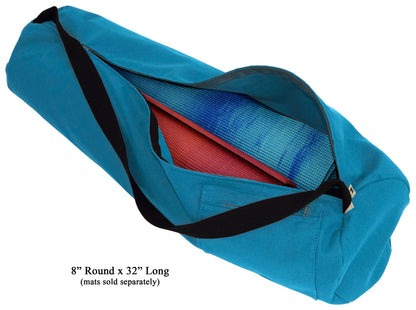 Cotton Yoga Mat Bag Extra Large Aqua