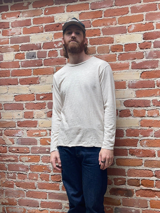 Rolled Tee Long Sleeve Oat Milk