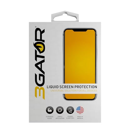3GATOR Liquid Glass Wipe On Extreme Glass Protection | Scratch & Shatter Protection | Universal Glass Screen Protector for Phones, and Smart Watches | Made in USA