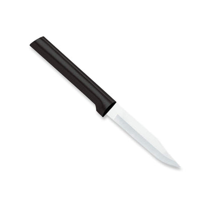 RADA Cutlery Regular Paring Knife (W201), 3.25" Stainless Steel Hollow Ground Blade, Made in USA, Made in USA, Black Handle